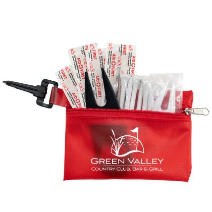 Custom Fairway 13 13 Piece Healthy Living Sun Kit Components Inserted Into Translucent Zipper Pack With Carabiner - Trans red Custom Fairway 13 13 Piece Healthy Living Sun Kit Components Inserted Into Translucent Zipper Pack With Carabiner - Trans red