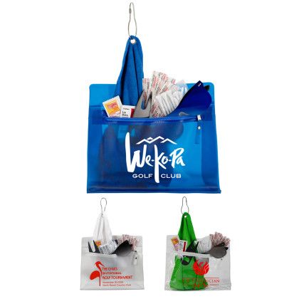 Custom Layover 17 Piece Golf Kit in Travel Pack With Components Inserted Into Zipper Kit - All Color