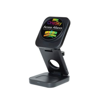 Custom Ampstation 3-in-1 15w Wireless Charging Station - Black Custom Ampstation 3-in-1 15w Wireless Charging Station - Black