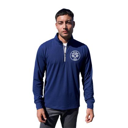 Custom Grid 1/4 Zip Pullover - True Navy