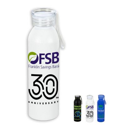 Custom Bender 22 Oz Recycled Rpet Aluminum Bottle With Carry Strap Lid - All color