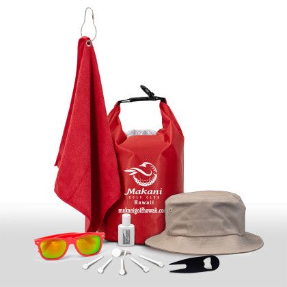 Custom Fairway 14 Piece Golf Kit in Deluxe Dry Bag - Red