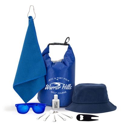 Custom Fairway 14 Piece Golf Kit in Deluxe Dry Bag - Blue