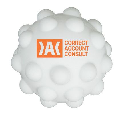 Custom Bubbler Push Pop Stress Reliever Ball - White