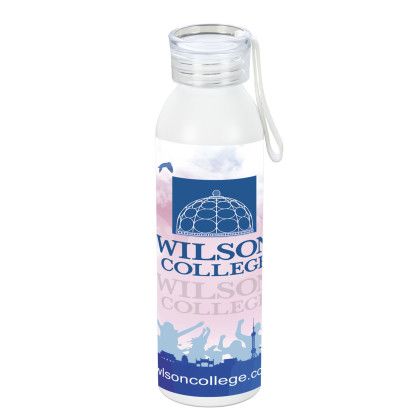 Custom Bender 22 Oz Recycled Rpet Aluminum Bottle With Carry Strap Lid - White