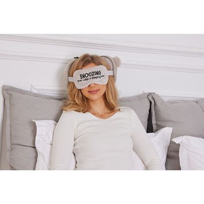 Custom Comfort Pals Bear 2-in-1 Pillow Sleep Mask - In Use 