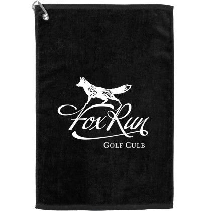Custom 16" x 25" Terry Golf Towel - Black