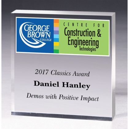 Custom 2 1/2" x 2 1/2" x 1/2" Mini Square Acrylic Paperweight