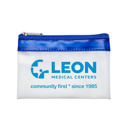 Custom "Malta" Vinyl Travel Pouch - Blue/White Custom "Malta" Vinyl Travel Pouch - Blue/White