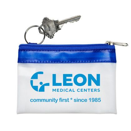 Custom "Malta" Vinyl Travel Pouch - Blue/White with key Custom "Malta" Vinyl Travel Pouch - Blue/White with key