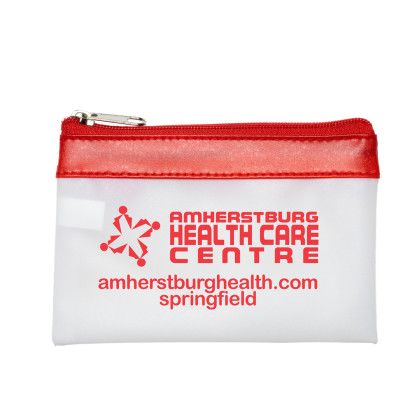 Custom "Malta" Vinyl Travel Pouch - Red/White Custom "Malta" Vinyl Travel Pouch - Red/White