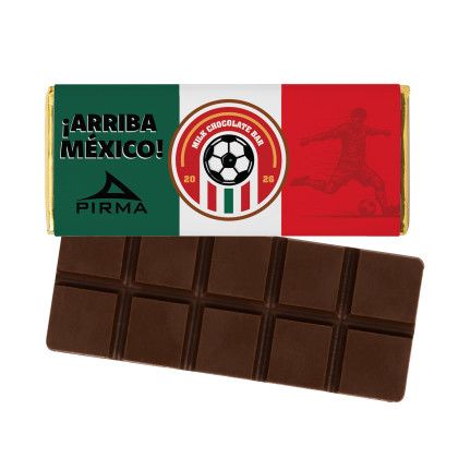 Custom 1.75 oz World Cup Soccer Chocolate Bar - Gold MEX