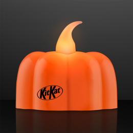 Custom Pumpkin Lights LED Tea Light Candles 1.75" - Orange