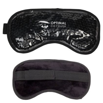 Custom Plush Hot/Cold Eye Mask - Black Custom Plush Hot/Cold Eye Mask - Black