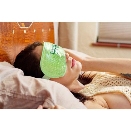 Custom Plush Hot/Cold Eye Mask - Pastel green lifestyle Custom Plush Hot/Cold Eye Mask - Pastel green lifestyle