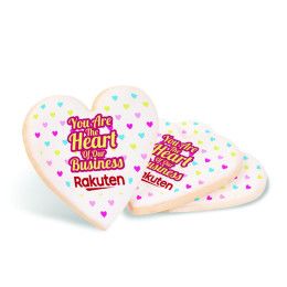 Custom Full Color Custom Printed Cookie- Heart - White