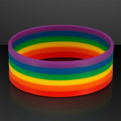 Custom Rainbow Stretch Silicone Bracelets (NON-Light Up) - Back View 