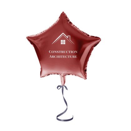 Custom 18" Star-shaped Mylar Balloon 1 COLOR 1 SIDE - Pink 