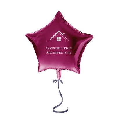 Custom 18" Star-shaped Mylar Balloon 1 COLOR 1 SIDE - Purple 