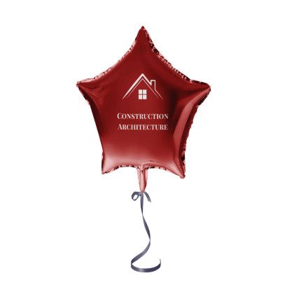 Custom 18" Star-shaped Mylar Balloon 1 COLOR 1 SIDE - Red