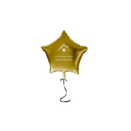 Custom 18" Star-shaped Mylar Balloon 1 COLOR 1 SIDE - Gold 