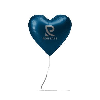 Custom 18" Heart-shaped Mylar Balloon 1 COLOR 1 SIDE - Blue 