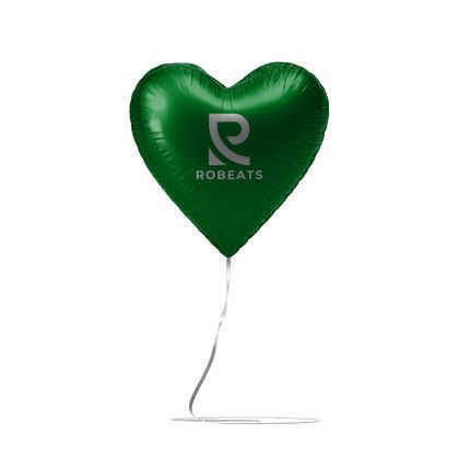 Custom 18" Heart-shaped Mylar Balloon 1 COLOR 1 SIDE - Green 
