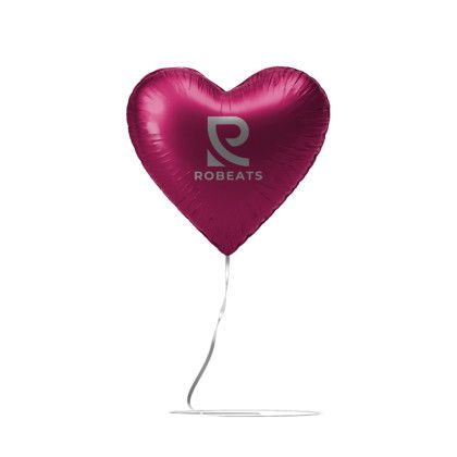 Custom 18" Heart-shaped Mylar Balloon 1 COLOR 1 SIDE - Hot Pink 