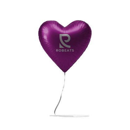 Custom 18" Heart-shaped Mylar Balloon 1 COLOR 1 SIDE - Purple 