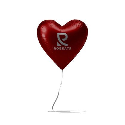 Custom 18" Heart-shaped Mylar Balloon 1 COLOR 1 SIDE - Red