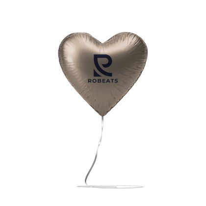 Custom 18" Heart-shaped Mylar Balloon 1 COLOR 1 SIDE - Rose Gold 