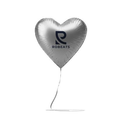Custom 18" Heart-shaped Mylar Balloon 1 COLOR 1 SIDE - White 