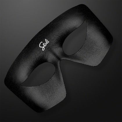 Custom Black Costume Mask, Mardi Gras Throws (NON-Light Up) - Side View Custom Black Costume Mask, Mardi Gras Throws (NON-Light Up) - Side View