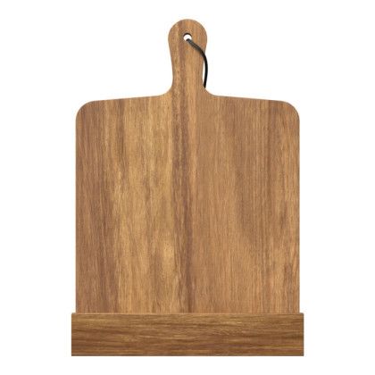Custom Ramsay Acacia Wood Cookbook Holder - Wood Front View 