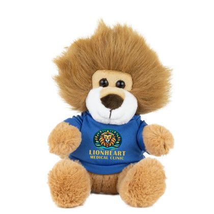 Custom Fluffy the Fierce 6" Plush Teddy Lion - Blue 