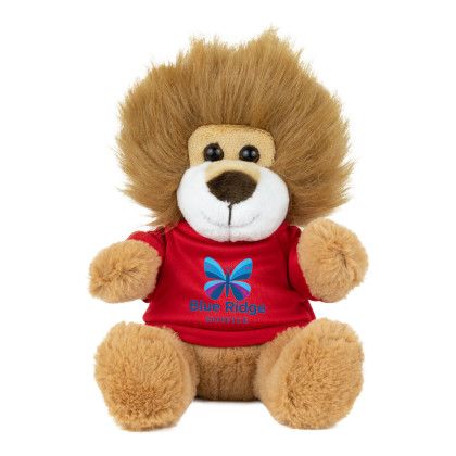 Custom Fluffy the Fierce 6" Plush Teddy Lion - Red