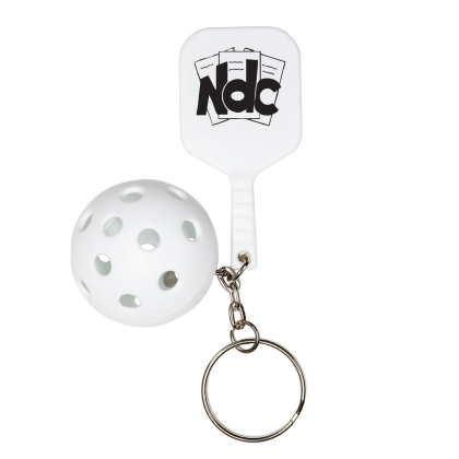 Custom Pickle Paddle Pickle Ball Keychain - White 
