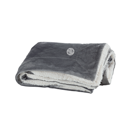 Custom Faux Mink Sherpa Blanket - Grey