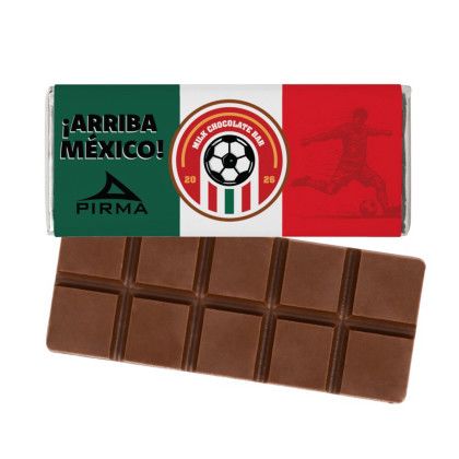 Custom 1.75 oz World Cup Soccer Chocolate Bar - Silver - MEX