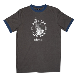 Custom America 250 ACE Ringer Tee - Charcoal/Blue
