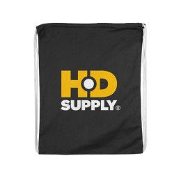 Custom SimpleCarry Cotton Drawstring Bag - Black Front view