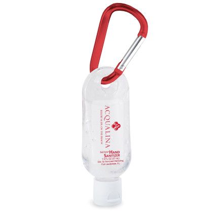 Custom 1.9 oz Instant Hand Sanitizer Gel in Keychain Bottle with Carabiner Custom 1.9 oz Instant Hand Sanitizer Gel in Keychain Bottle with Carabiner