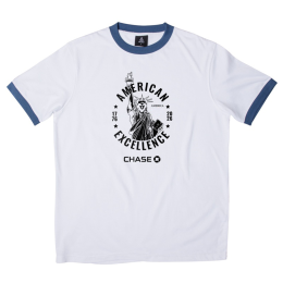 Custom America 250 ACE Ringer Tee - White/Blue 