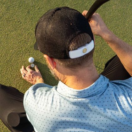 Custom SNAPS Hat Clip Golf Ball Marker - White Lifestyle View Custom SNAPS Hat Clip Golf Ball Marker - White Lifestyle View
