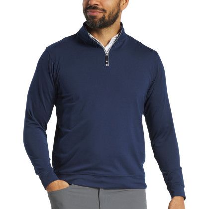 Custom FootJoy Men's Performance Quarter-Zip Pullover - Navy Lifestyle View 