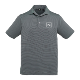 Custom FootJoy Mens MicroFeeder Stripe Performance Golf Polo - Black/Steel Grey 