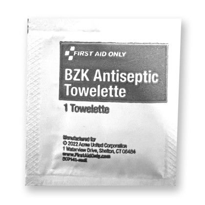 Custom BZK Antiseptic Wipes - No Imprint - White Custom BZK Antiseptic Wipes - No Imprint - White