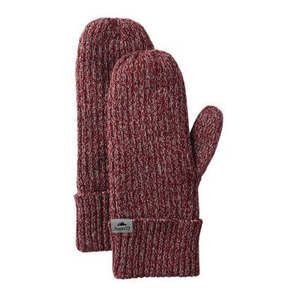 Custom Unisex WOODLAND Roots73 Knit Mitts - Dark Red Heather 