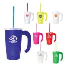 Custom Printed Stackable 20oz Beer Stein Straw Lid