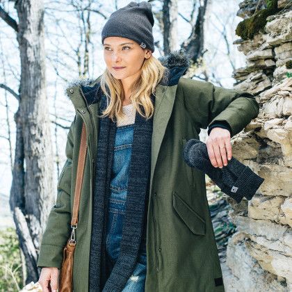 Custom Unisex Maplelake Roots73 Mittens - Ink Blue Heather Lifestyle View Custom Unisex Maplelake Roots73 Mittens - Ink Blue Heather Lifestyle View